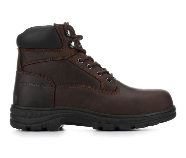 Men's Wolverine 231126 Carlsbad Steel Toe Work Boots in Dark Brown color