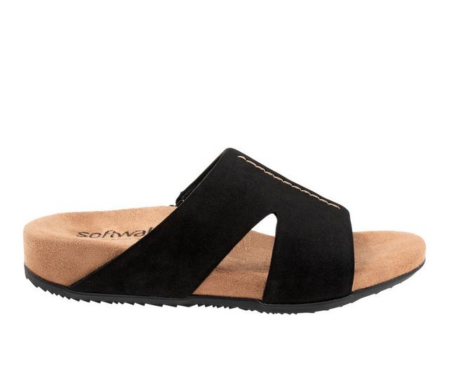 Women's Softwalk Beverly Sandals in Black Nubuck color