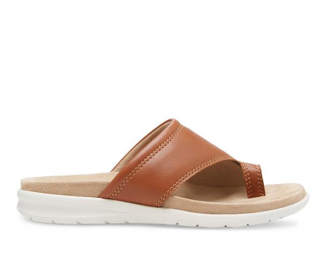 Women's Eastland Dallas Thong Slide Sandals in Tan color