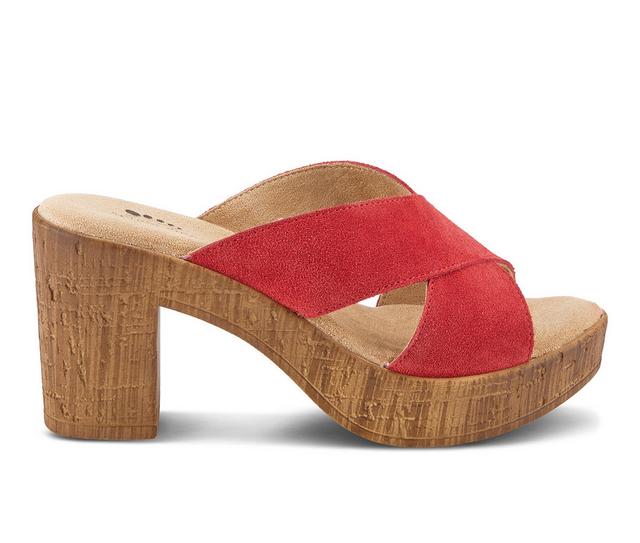 Women's SPRING STEP Blanchar Dress Sandals in Red Suede color