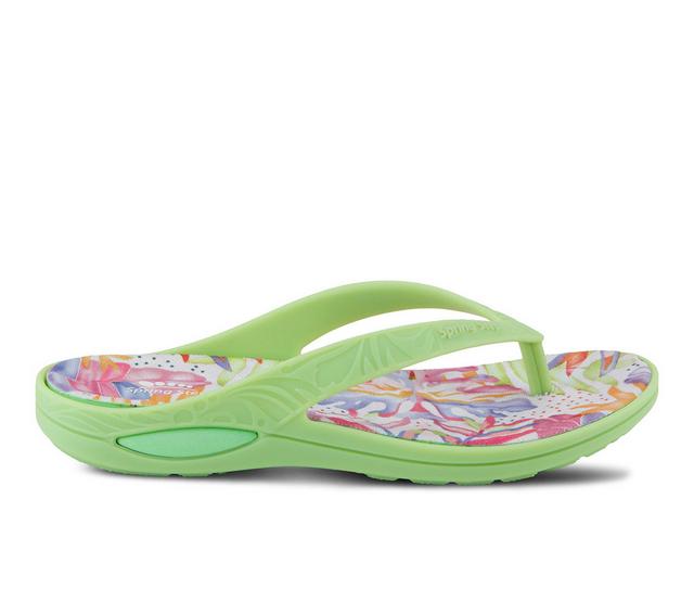 Women's SPRING STEP Contilo Flip-Flops in Lime color