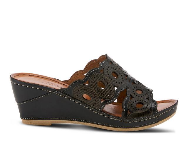 Women's SPRING STEP Labarnas Wedge Sandals in Black color