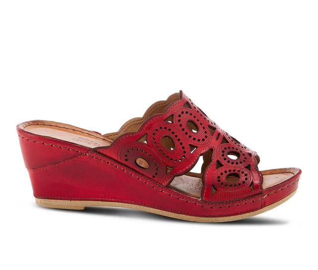Women's SPRING STEP Labarnas Wedge Sandals in Red color