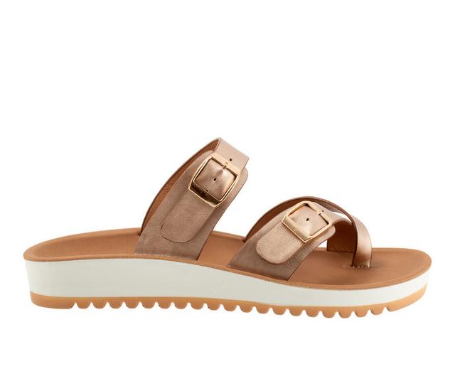 Women's Los Cabos Nin Low Wedge Sandals in Rose Gold color