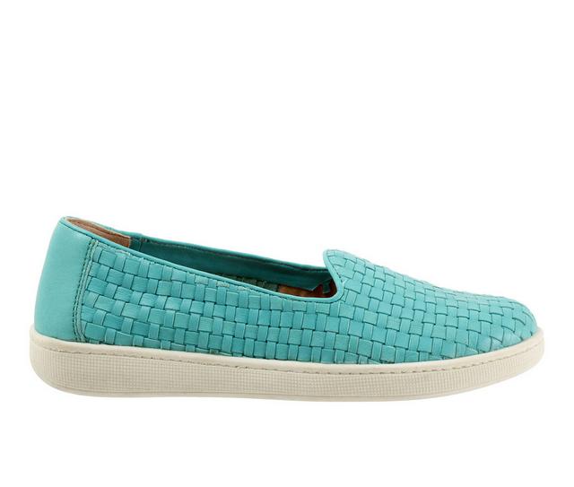 Women's Trotters Adelina Slip On Shoes in Aqua Blue color