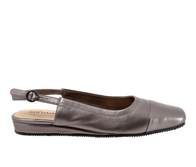 Women's Softwalk Vittoria Flats in Pewter color