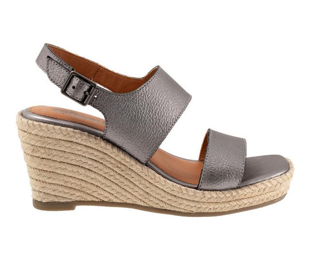 Women's Softwalk Hartley Wedge Sandals in Pewter color