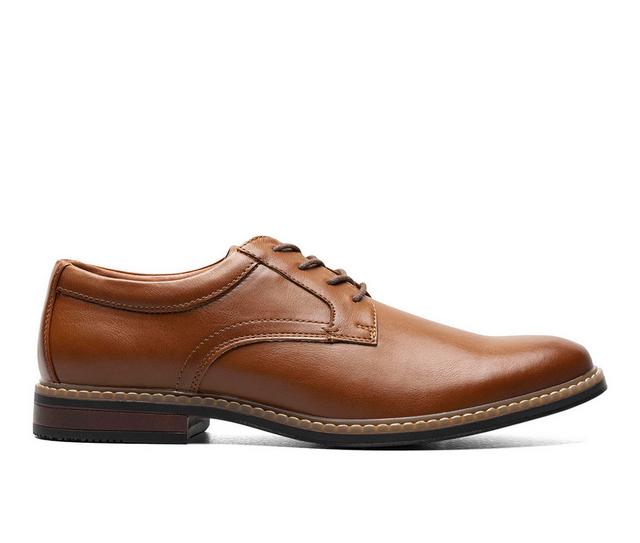 Men's Nunn Bush Carmelo Plain Toe Oxford Dress Shoes in Cognac color