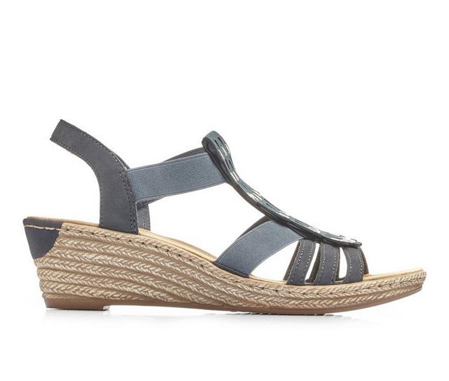 Women's RIEKER Fanni 36 Wedges in Pazifik color