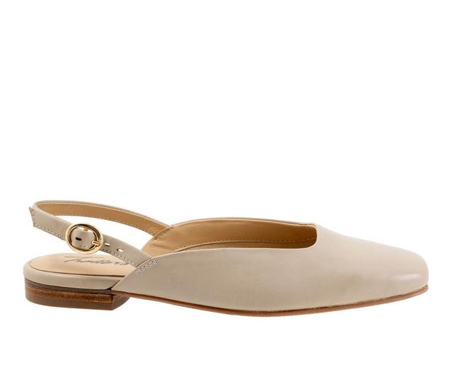 Women's Trotters Holly Slingback Flats in Ivory color