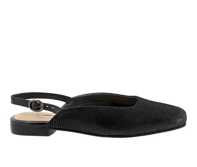 Women's Trotters Holly Slingback Flats in Blk Mini Dot color