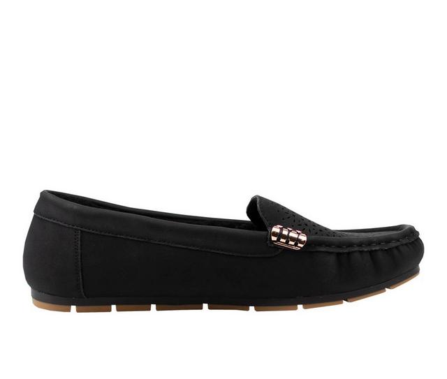 Women's Alexis Bendel Dorothy Perf Moccasin Loafers in Black color