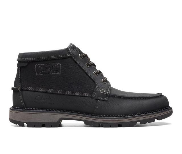 Men's Clarks Maplewalk Moc Toe Casual Boots in Black Combi color