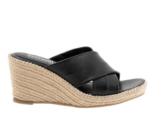 Women's Softwalk Hastings Wedge Sandals in Black color