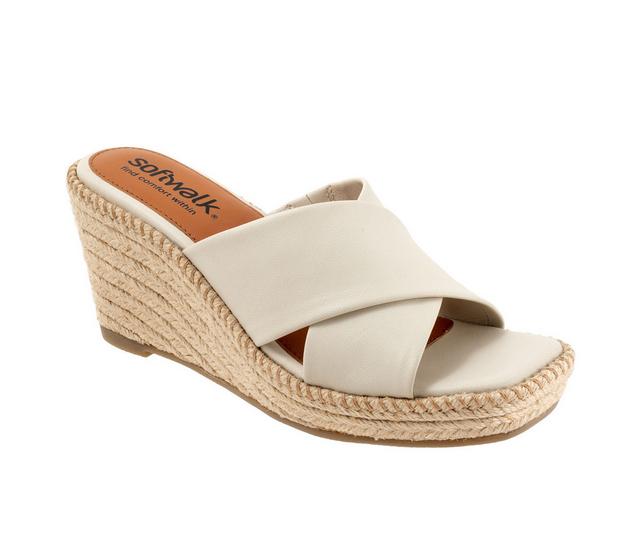 Women's Softwalk Hastings Wedge Sandals in Ivory color