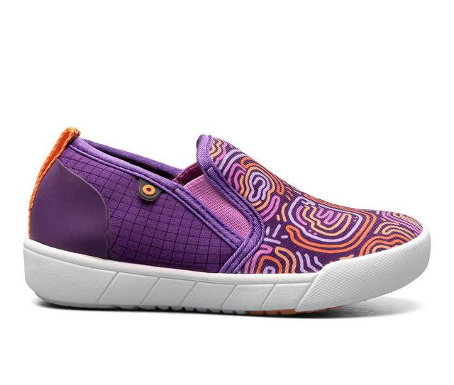 Girls' Bogs Footwear Little Kid & Big Kid Kicker II Slip On Cloud Geo Shoes in Purple Multi color