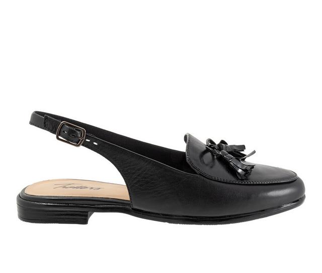 Women's Trotters Lillie Slingback Flats in Black color
