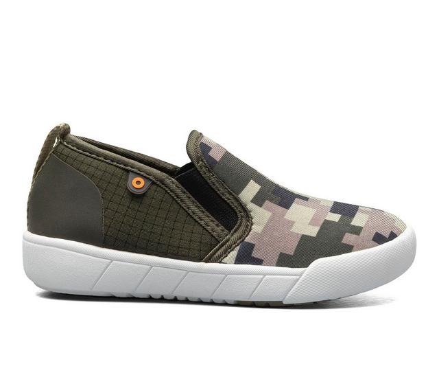 Boys' Bogs Footwear Little Kid & Big Kid Kicker II Slip On Medium Camo Shoes in Army Green color