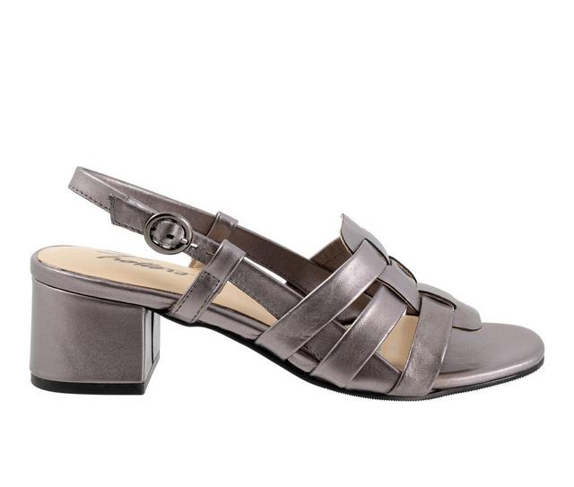 Women's Trotters Luna Dress Sandals in Pewter Met color