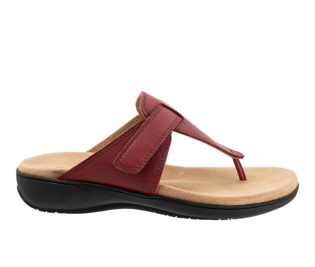 Women's Trotters Robin Sandals in Dark Red color