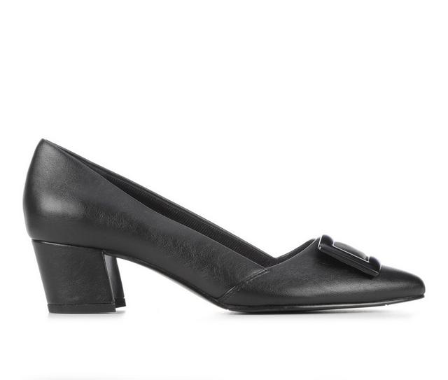 Women's Easy Street Dali Block Heel Pumps in Black Medium color