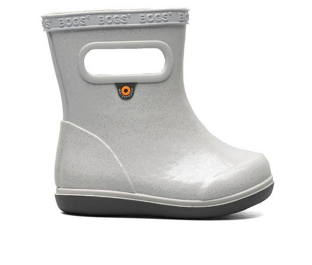 Girls' Bogs Footwear Toddler & Little Kid Skipper II Glitter Rain Boots in Silver color