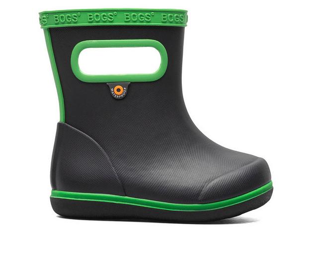Kids' Bogs Footwear Toddler & Little Kid Skipper II Solid Rain Boots in Navy/Green color
