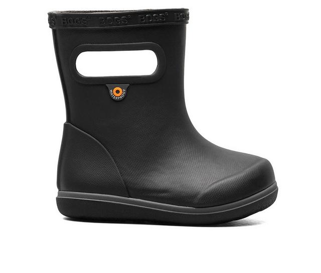 Kids' Bogs Footwear Toddler & Little Kid Skipper II Solid Rain Boots in Black color