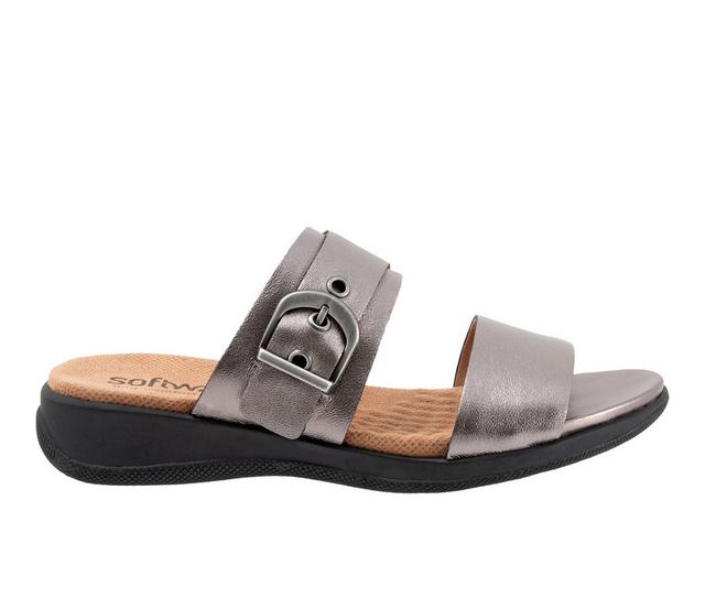 Women's Softwalk Toki Sandals in Pewter Metal color