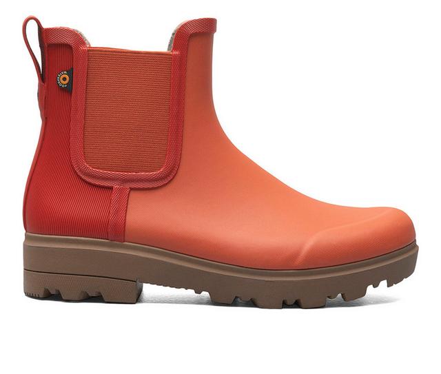 Women's Bogs Footwear Holly Chelsea Rain Boots in Burnt Orange color