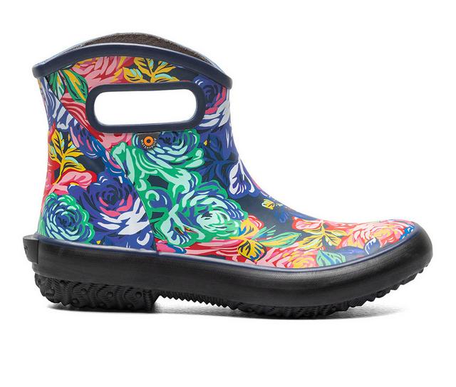 Women's Bogs Footwear Patch Ankle Rose Garden Rain Boots in Rose Multi color