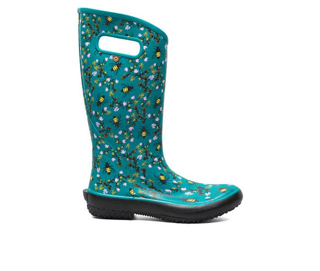 Women's Bogs Footwear Rainboot Bees Rain Boots in Dark Turquoise color