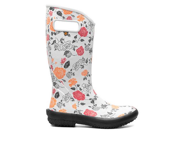 Women's Bogs Footwear Rainboot Vintage Rose Rain Boots in Ivory Multi color