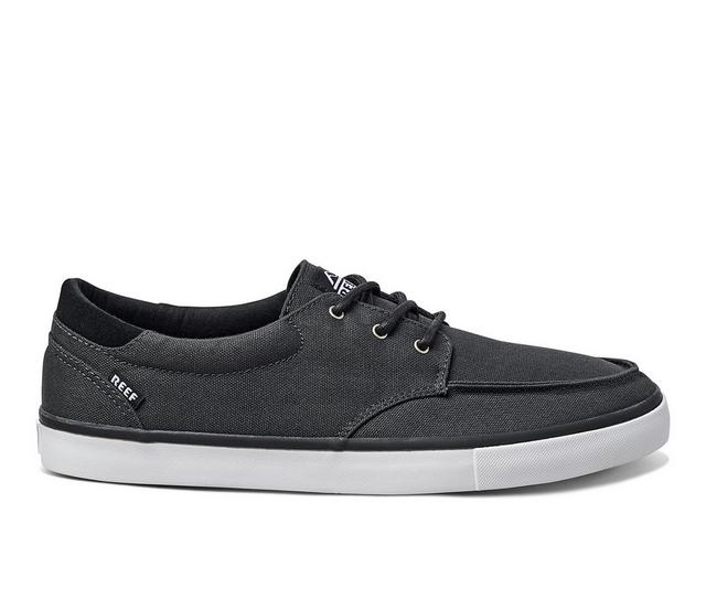 Men's Reef Deckhand 3 Boat Shoes in Black/White color