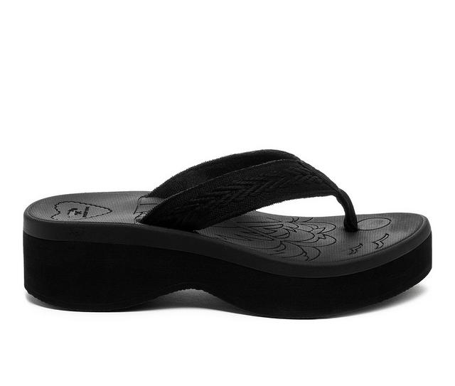 Women's Rocket Dog Tizzy Wedge Sandals in Black color