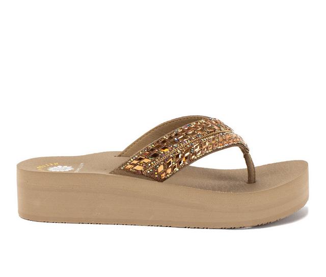 Women's Yellow Box Brandy Platform Flip-Flops in Taupe color