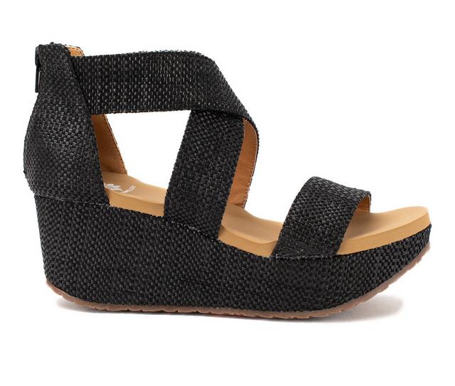 Women's Yellow Box Bronwen Wedge Sandals in Black color