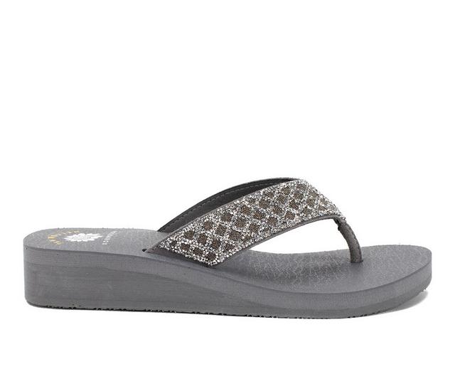 Women's Yellow Box Cesky Flip-Flops in Gray color
