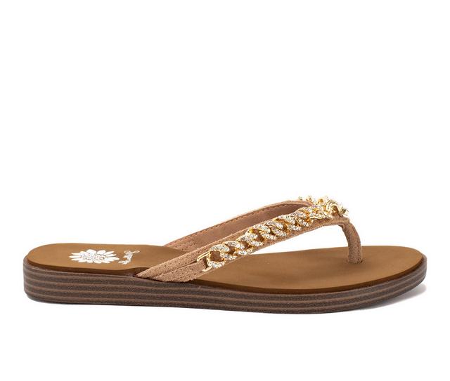 Women's Yellow Box Dana Flip-Flops in Tan color