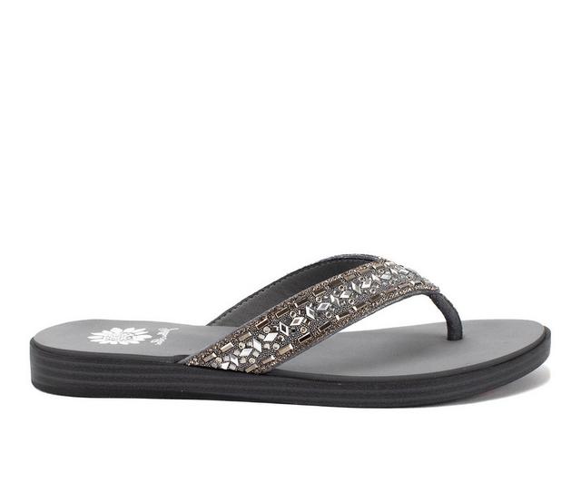Women's Yellow Box Dashna Flip-Flops in Gray color