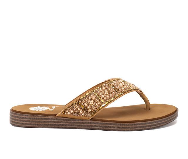 Women's Yellow Box Delana Flip-Flops in Tan color