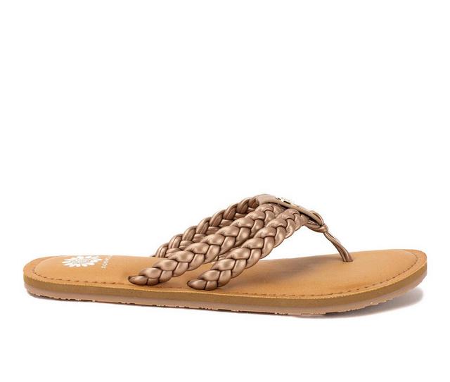 Women's Yellow Box Devina Flip-Flops in Platino color