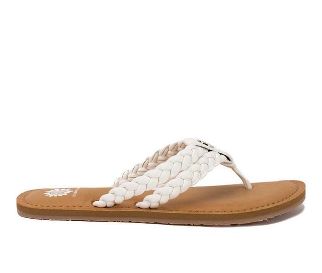 Women's Yellow Box Devina Flip-Flops in White color