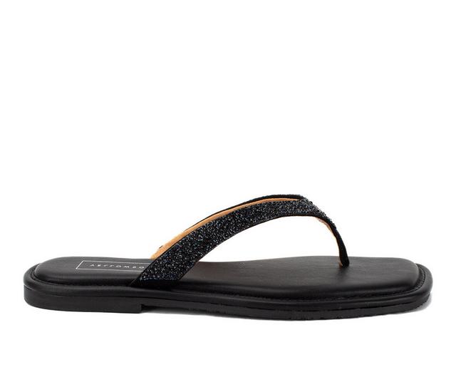 Women's Yellow Box Della Flip-Flops in Black color