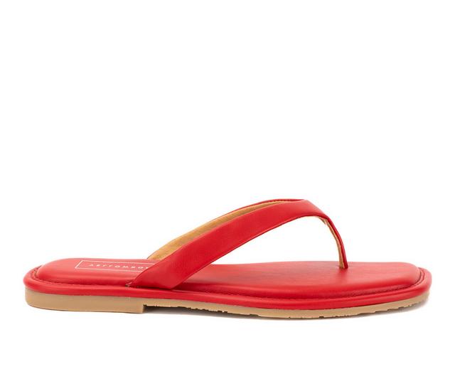 Women's Yellow Box Durham Flip-Flops in Red color