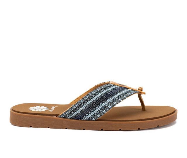 Women's Yellow Box Fania Flip-Flops in Navy color