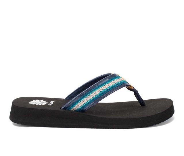 Women's Yellow Box Farnel Flip-Flops in Blue color