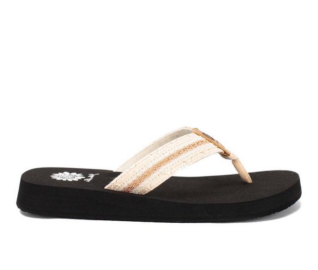 Women's Yellow Box Farnel Flip-Flops in Ivory color