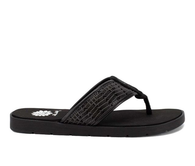 Women's Yellow Box Fellow Flip-Flops in Black color