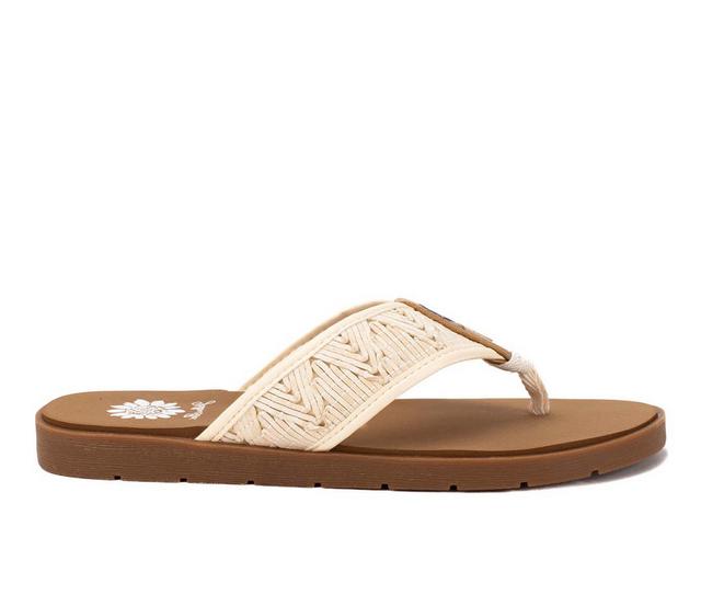 Women's Yellow Box Fellow Flip-Flops in Ivory color